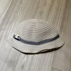 familiar ファミリア ベビー 麦わら帽子 ホワイト ブルー 45-47