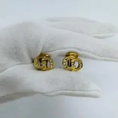 ✨Dior✨ディオール✨CD✨ロゴ✨ラインストーン✨ゴールド✨イヤリング✨