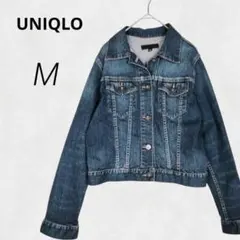 定番✨UNIQLO デニムジャケット 青 ストレッチ Gジャン【M】b10137