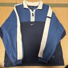 00s Nike ジップアップ トレーナー 青/白