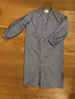 美品】BRENA トラヴァイユシャツワンピース バンドカラーロングシャツ 