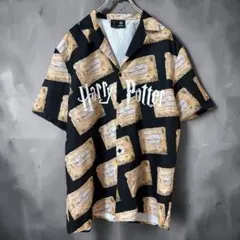 美品　Harry Potter ハリーポッター USJ 総柄　開襟シャツ　XLのサムネイル