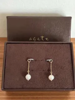 agete チャーム K10 シトリン　ドロップ ピアス用