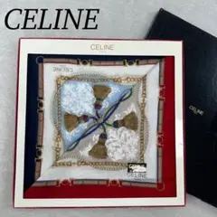 R94 新品未使用 セリーヌ ハンカチ2枚 ネイビー 赤 レディース