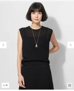 【洗える】フレンチフラックスノースリーブニットのサムネイル