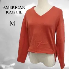 美品【AMERICAN RAG CIE】Vネック　綿100% 蛍光レッド　赤　Mのサムネイル