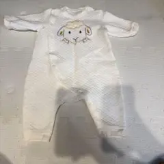 ホワイト 羊刺繍ロンパース