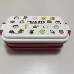 PEANUTS スヌーピー 二段式ランチボックス ホワイト/レッド