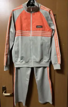 アディダスadidas ジャージ上下セット ライトグレー/オレンジ　00 s