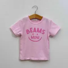 ✨美品✨BEAMSmini　半袖Tシャツ　ブランドネーム入り　ピンク　100cmのサムネイル