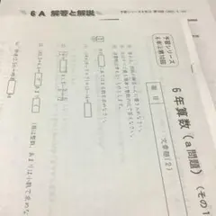 四谷大塚　カリキュラムテスト　小６上巻第１０回　Aコース