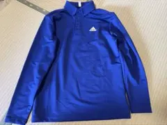 adidas 長袖ポロシャツ ブルー スリーストライプスのサムネイル
