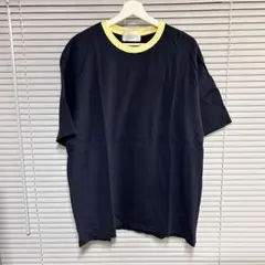UNUSED ネイビー/イエロー ビッグシルエットTシャツのサムネイル
