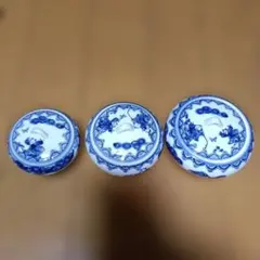 染付 蓋物 3点セット 唐子文様 陶磁器 3点セット