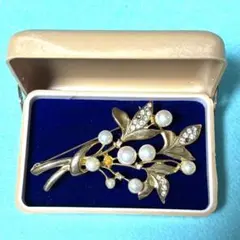 パール花束デザインブローチ