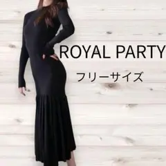 ROYAL PARTY バックレース マーメイドロングワンピ 黒 フリーサイズ