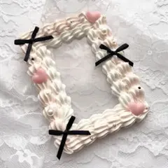 トレカケース　ホイップデコ　リボン　ハート ブラック　ピンク　量産系