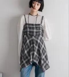 オンブレチェックキャミチュニック