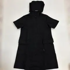 フード付き ブラックワンピース
