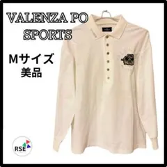 美品★VALENZA SPORTS ポロシャツ 長袖 白 ゴルフ M
