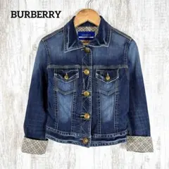 BURBERRY ノバチェック ホースロゴ刺繍 金ボタン デニムジャケット