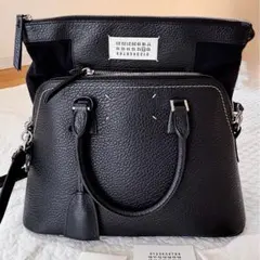 美品Maison Margiela 5AC ミディアム・ブラック ハンドバッグ