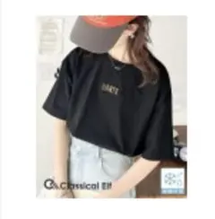CLASSICAL ELF 接触冷感半袖Tシャツ ブラック　M