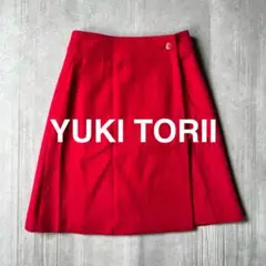 ユキトリイ YUKI TORII ウール ラップ 巻きスカート レッド 赤 M