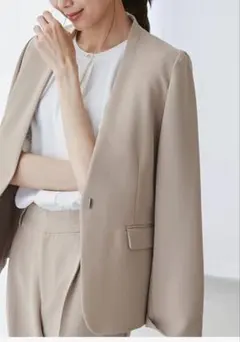 ROPE' PICNIC ノーカラージャケット S キャメル 美品 春 通勤