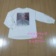 NICE CLAUP 長袖Tシャツ ホワイト　サイズフリー