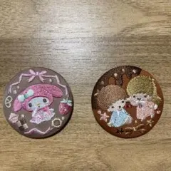 サンリオ　マイメロディ&キキララ　刺繍ピンバッジ 2個セット