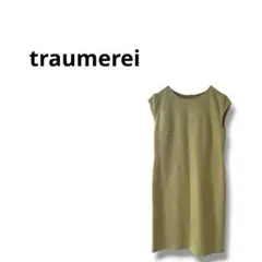 【traumerei】ノースリーブ　ワンピース　膝丈　黄　38のサムネイル