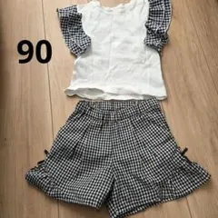 【セット売り！】seraph　半袖　ハーフパンツ　セット　ギンガムチェック