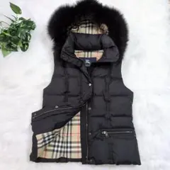 美品　BURBERRY LONDON バーバリーロンドン　ダウンベスト　ブラック