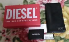 DIESEL ディーゼル L字ラウンドファスナー レザー長財布 黒