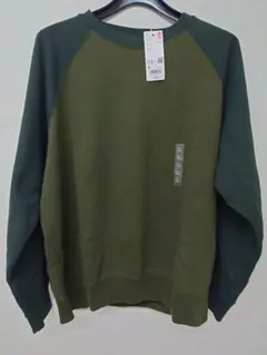オリーブグリーン XL ラグランスリーブ スウェット ユニクロ