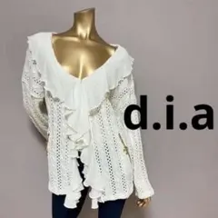 【2012】d.i.a 背中見せ フリル カーディガン F ホワイトのサムネイル