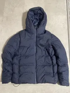 ユニクロ　ネイビー フード付き ダウンジャケット