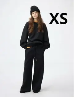 GU パフスウェットバギーパンツ 丈標準 XS ブラック 黒