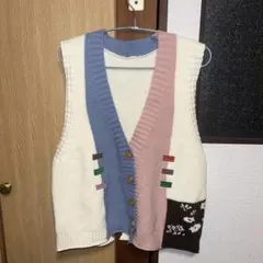 多色ニットベスト