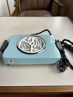 SANYO 電気コンロ 青 昭和レトロ メルカリ