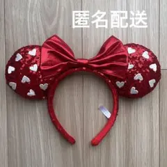 ディズニー ミニー スパンコール カチューシャ 赤 レッド