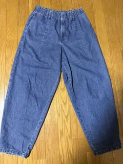 ダークブルー イージーパンツ ワイドシルエット