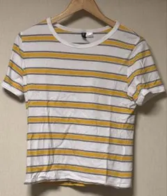 H&M ボーダー ミニTシャツ イエロー