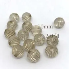 10ｍｍ　アクリルビーズ アンティーク風　ゴールドライン　メロン【D004】