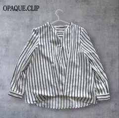 OPAQUE.CLIP ストライプ スキッパーシャツ プルオーバー ブラウスのサムネイル