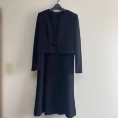 【喪服・礼服】洗えるブラックフォーマルスーツ ジャケットと前開きロングワンピース
