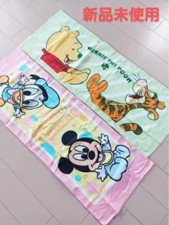 未使用　ディズニー　フェイスタオル　2枚セット プーティガー　ミッキー　ドナルド