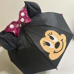 ミニーマウス 長傘 耳とリボン付き