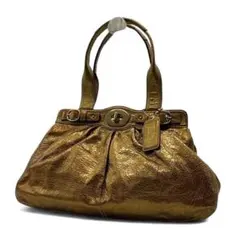 coach コーチ トート レザーサッチェルバッグ ゴールド ターンロック 